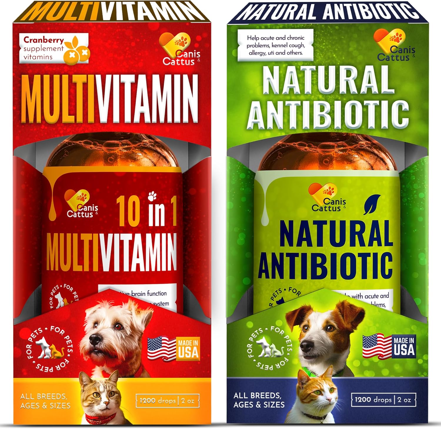 10-in-1 Canis&Cattus Cat Multivitamin & Dog Supplements Bundle