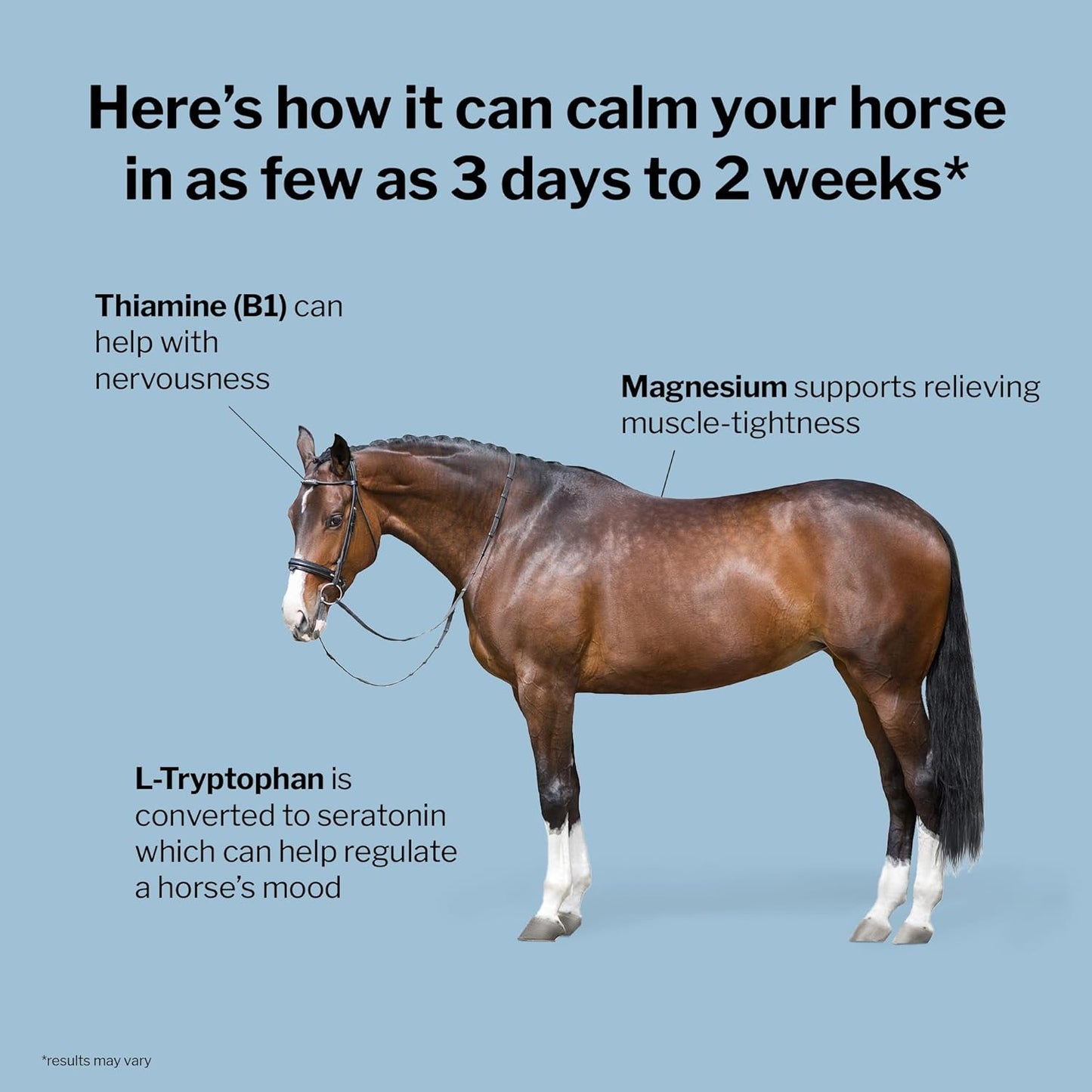10 lb Bag of Formula 707 Calming Equine Supplement - 80 Servings - Anxiety Relief and Focus Support for Horses with L-Tryptophan, Thiamine, and Magnesium