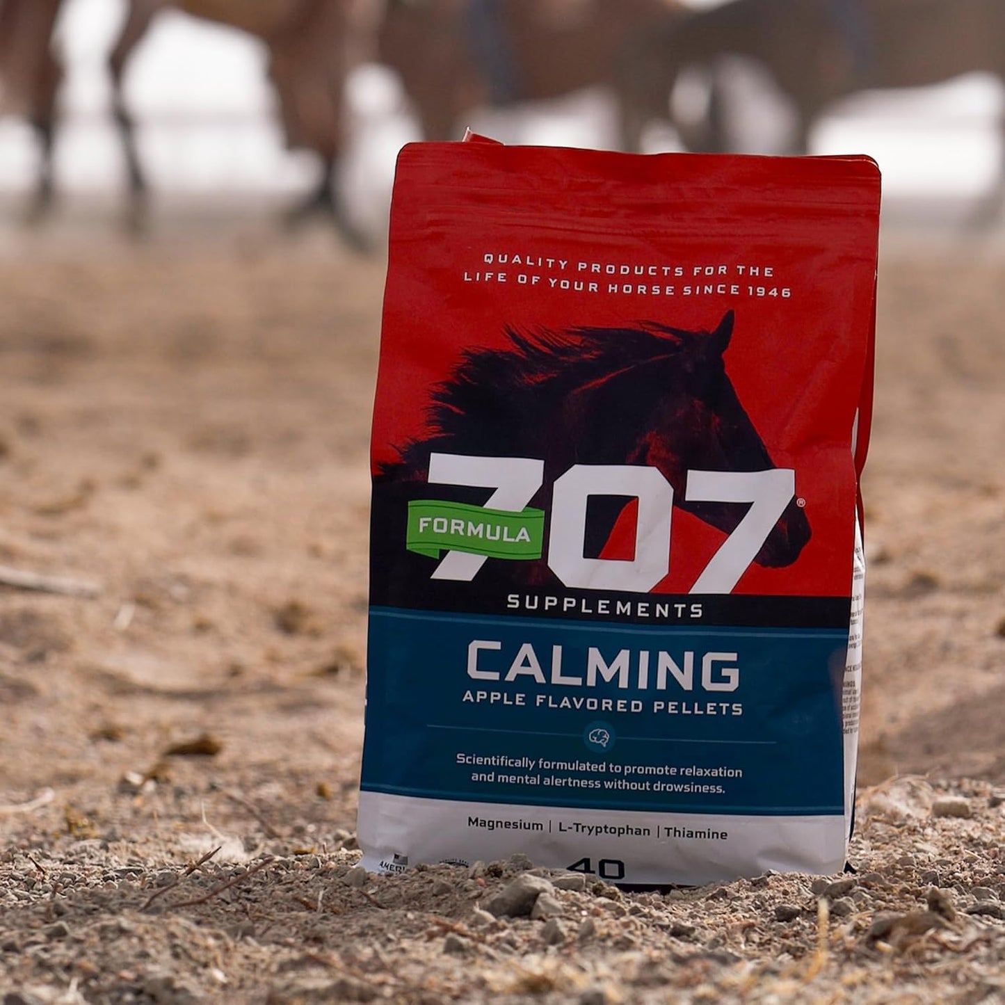 10 lb Bag of Formula 707 Calming Equine Supplement - 80 Servings - Anxiety Relief and Focus Support for Horses with L-Tryptophan, Thiamine, and Magnesium