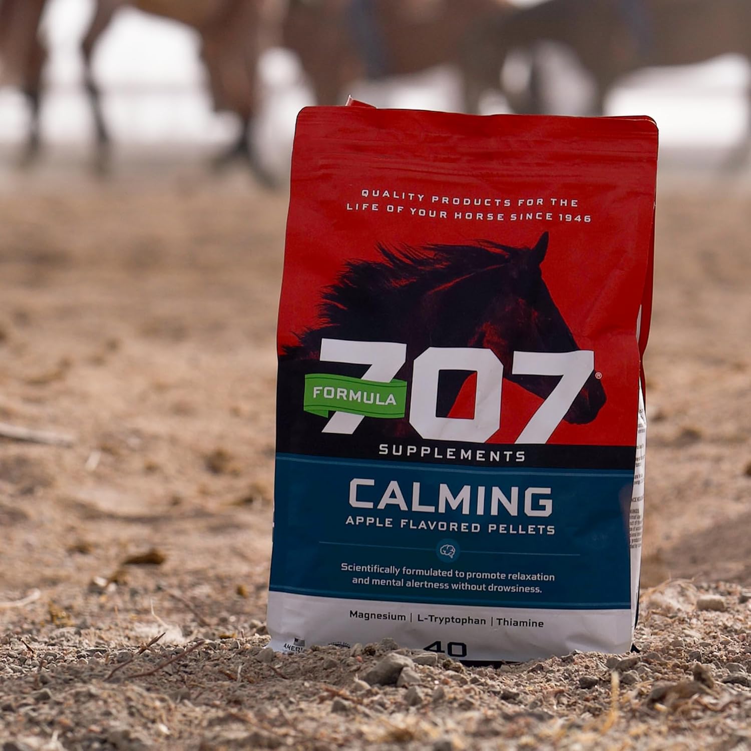 10 lb Bag of Formula 707 Calming Equine Supplement - 80 Servings - Anxiety Relief and Focus Support for Horses with L-Tryptophan, Thiamine, and Magnesium