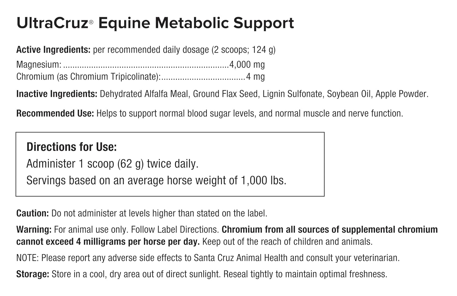 10 lb Pellet UltraCruz Equine Metabolic Support Supplement - Ideal for Horses with Metabolic Issues