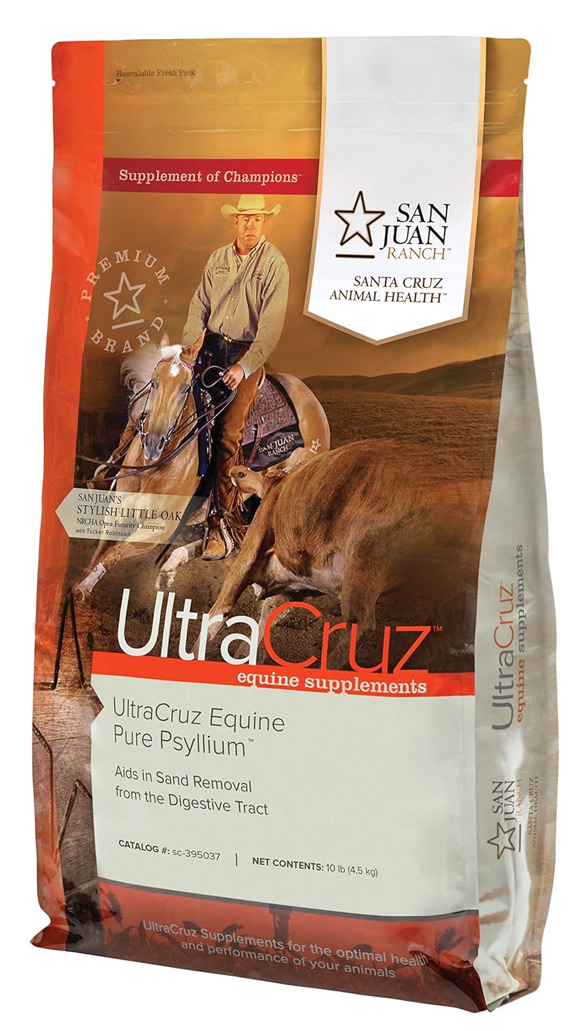 10 lb UltraCruz Equine Pure Psyllium Supplement - 45 Day Supply for Horses