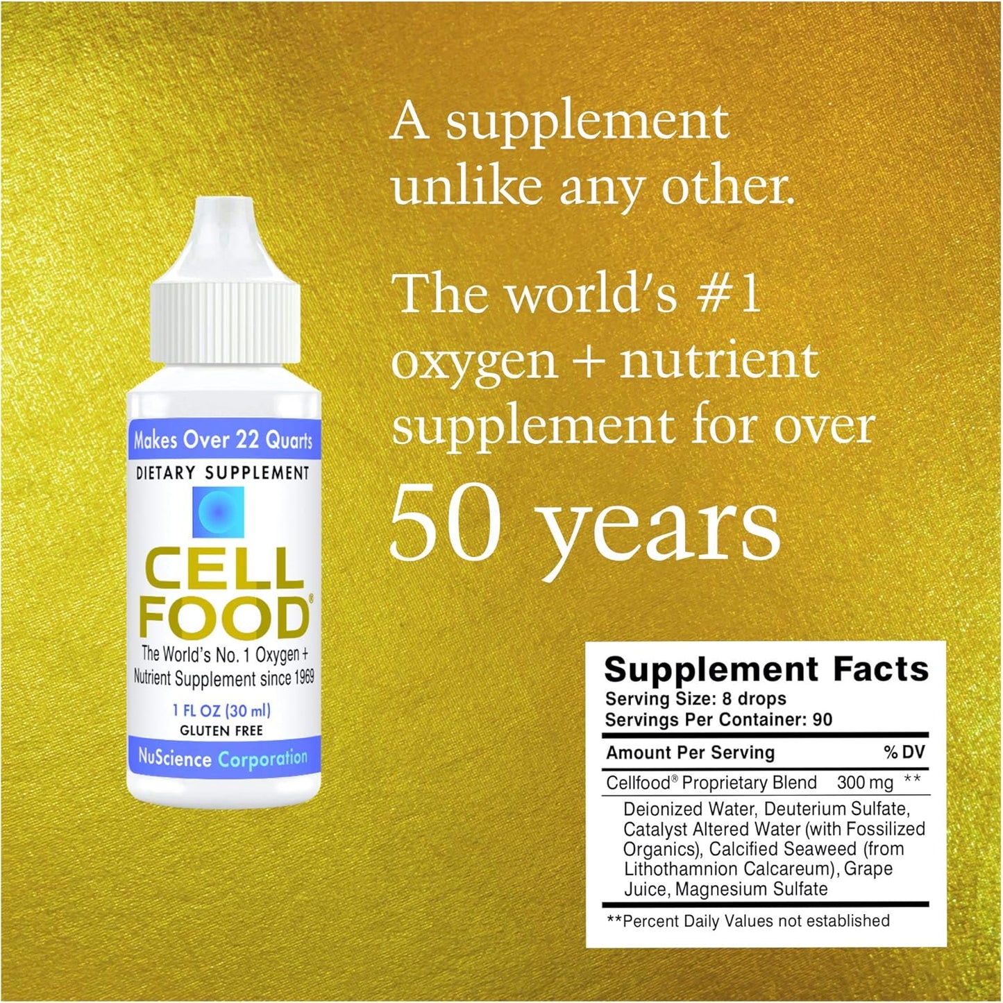 10 Pack of Cellfood Oxygen Boost Liquid Supplement - 1 fl oz Bottles - Supports Lymphatic Drainage, Altitude Sickness, Fatigue, Headaches, Hangovers, Energy - Gluten Free, Kosher Certified