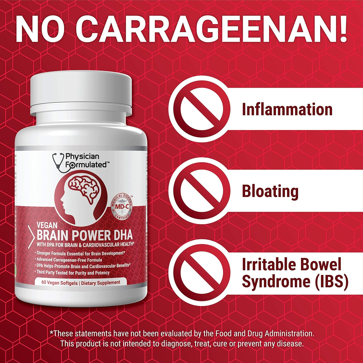 100% Algae-Based Vegan DHA for Brain & Prenatal Support with Astaxanthin - No Carrageenan or Vegetable Oil