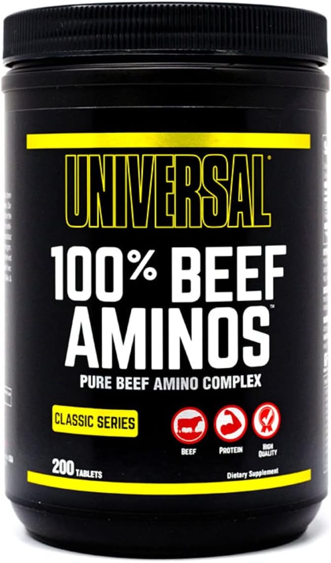100% Beef Aminos Tablets - Full Spectrum EAAs, BCAAs & Protein - 200 Tablets