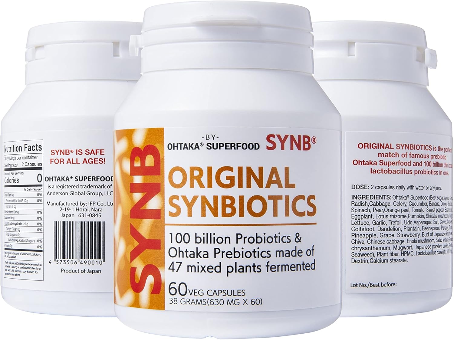 100 Billion CFU Probiotic with 47 Fermented Plants Japanese Prebiotic for Digestive Health and Immune Support