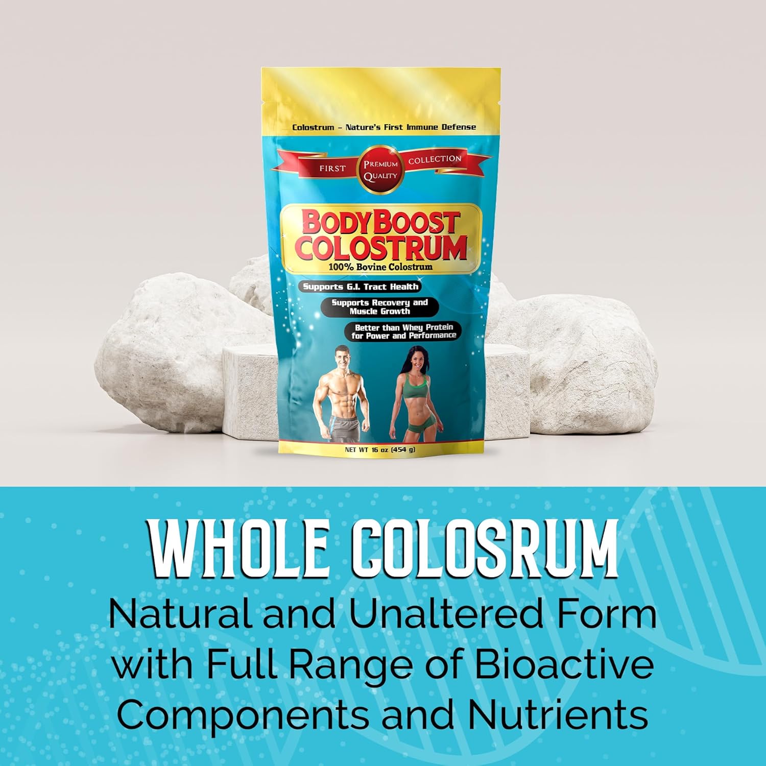100% Bovine Colostrum Powder, Immune Booster with Immunoglobulin & Lactoferrin - Grass Fed Colostrum for Gut Health - 16 oz