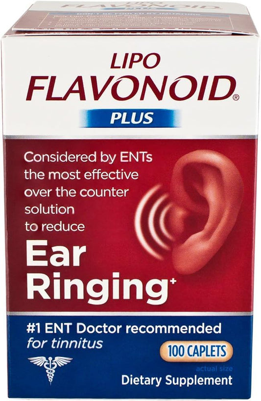 100 Caplets of Lipo-Flavonoid Plus Ear Health Dietary Supplement - Pack of 5