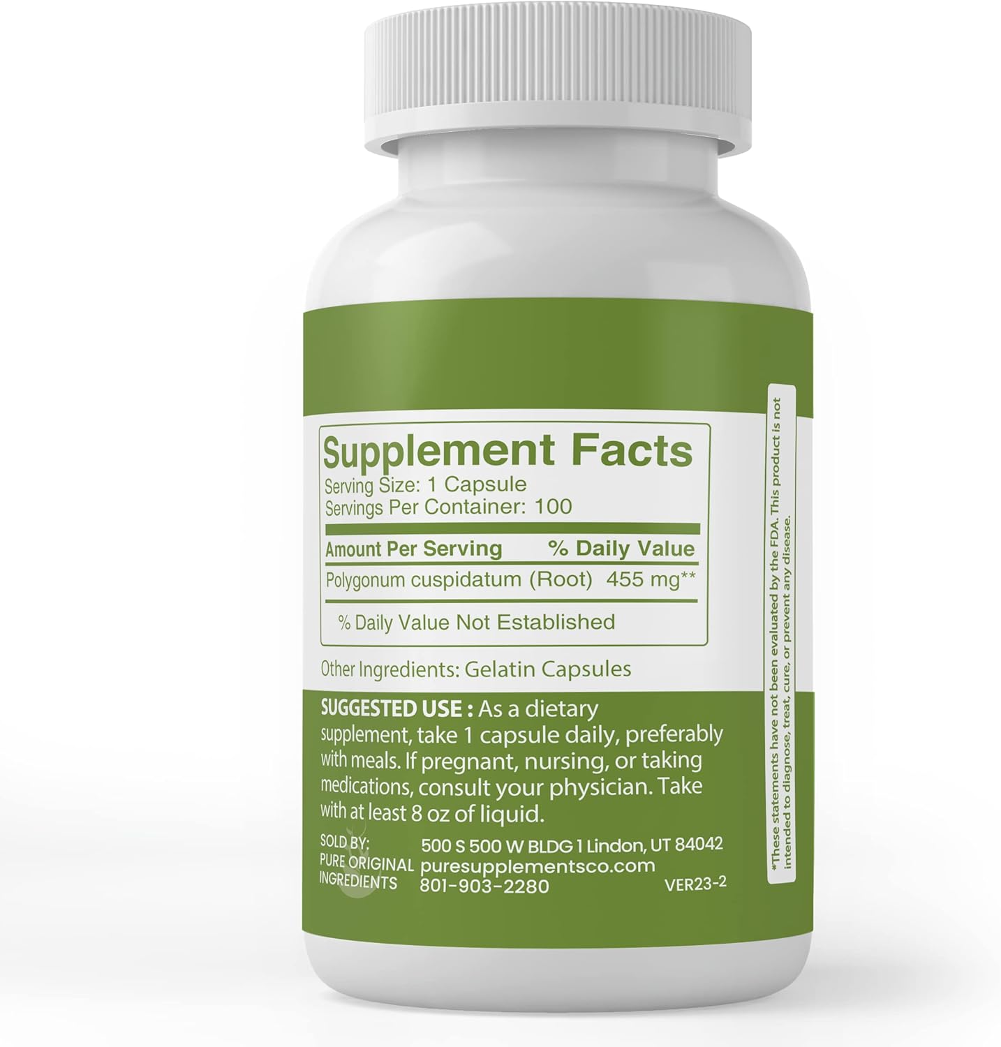 100 Capsules Japanese Knotweed - Pure Ingredients, No Additives, Lab Verified