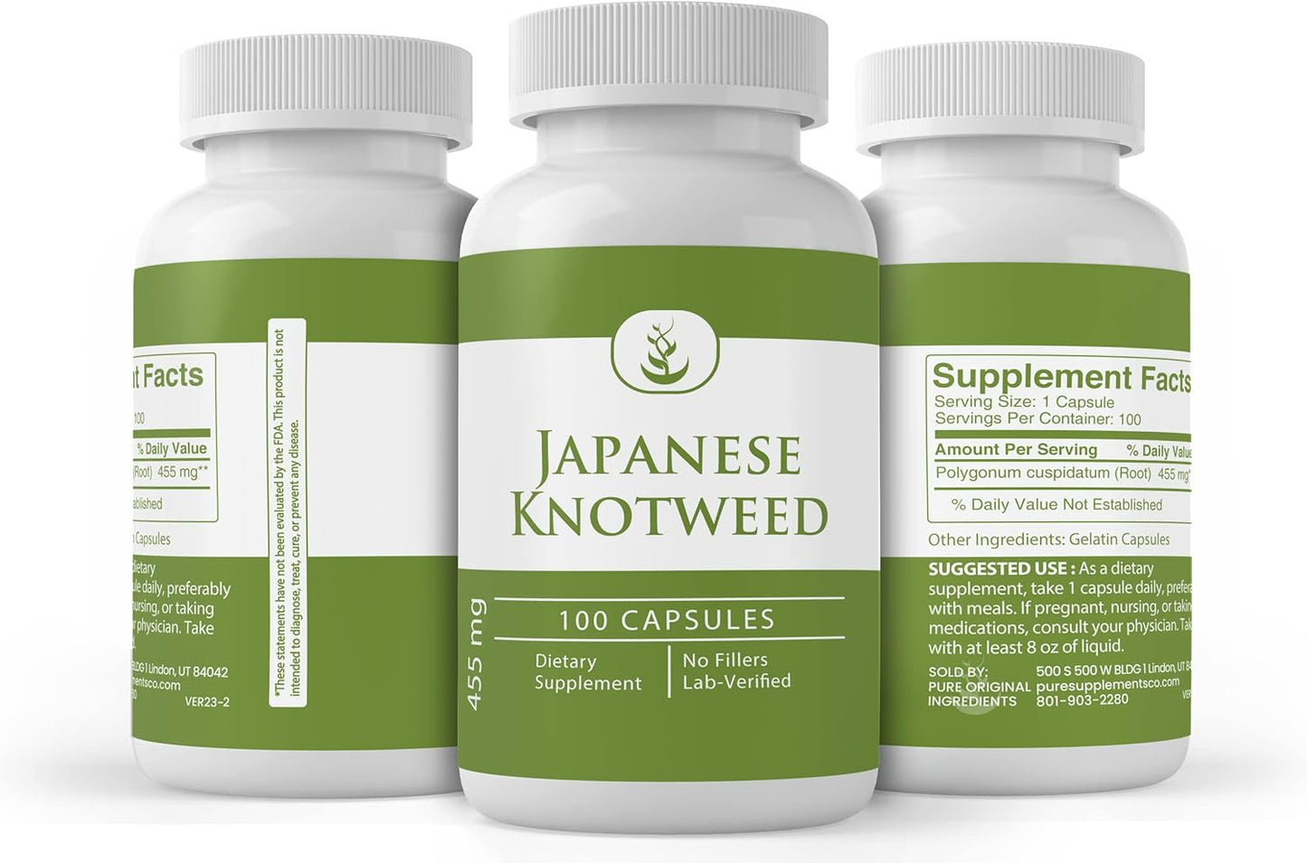 100 Capsules Japanese Knotweed - Pure Ingredients, No Additives, Lab Verified
