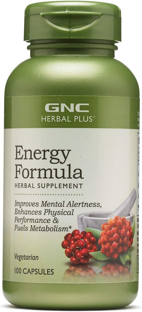 100 Capsules of GNC Herbal Plus Energy Formula for Boosting Energy