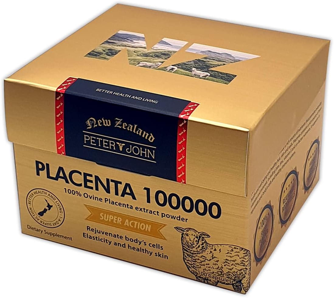 100 Capsules of HEALTHFARM Peter John Ovine Placenta 100000 - High Quality Supplement for Health