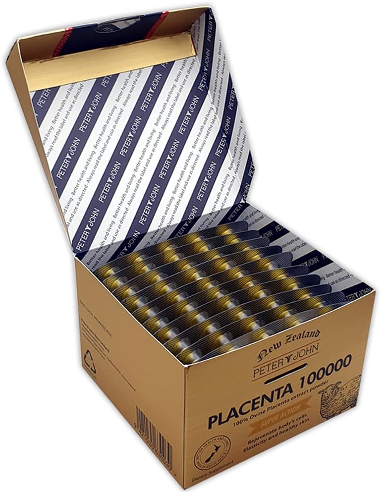 100 Capsules of HEALTHFARM Peter John Ovine Placenta 100000 - High Quality Supplement for Health