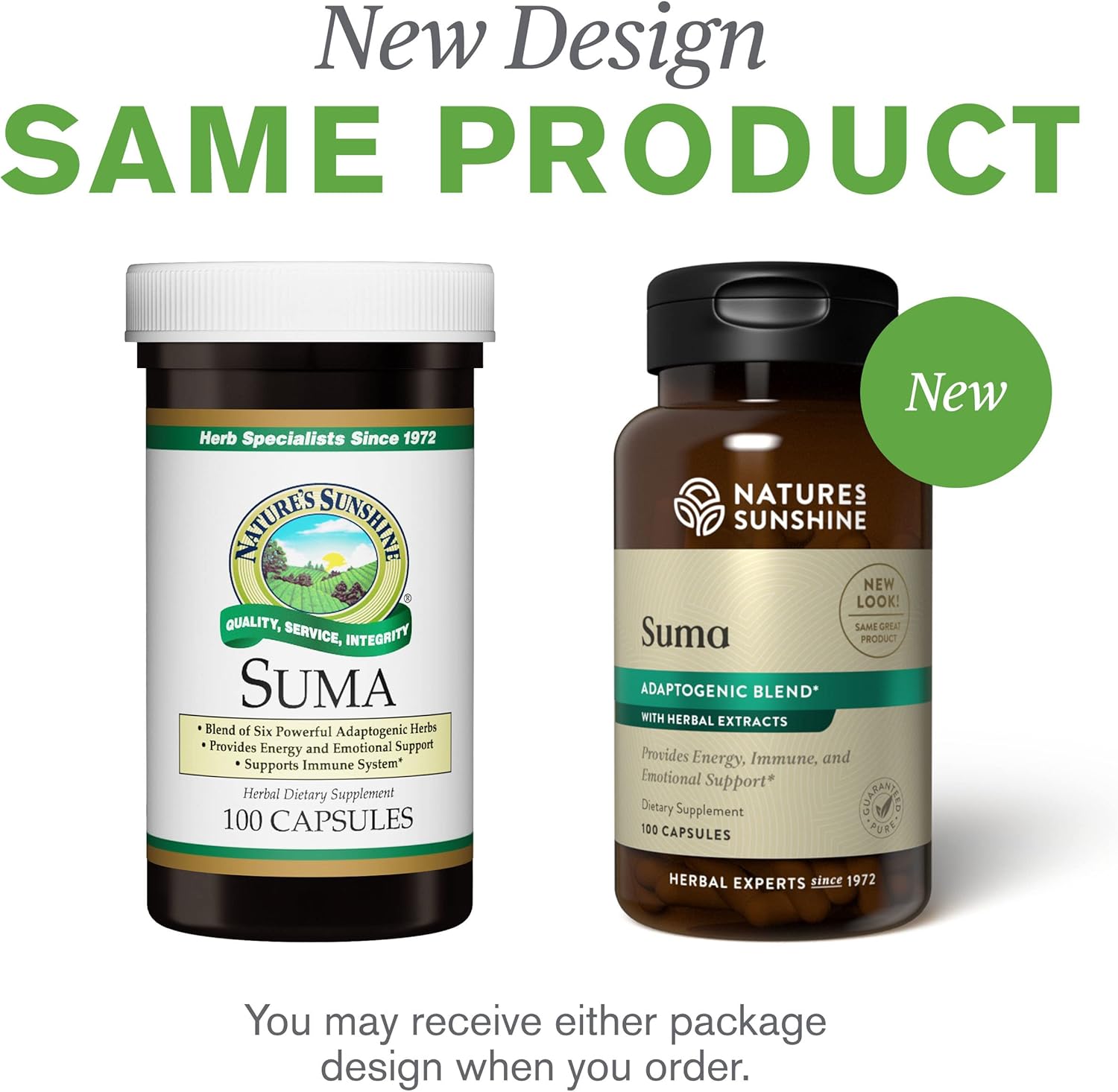 100 Capsules of Nature's Sunshine Suma Combination: Boosts Energy and Strengthens Immune System with Adaptogenic Herbs