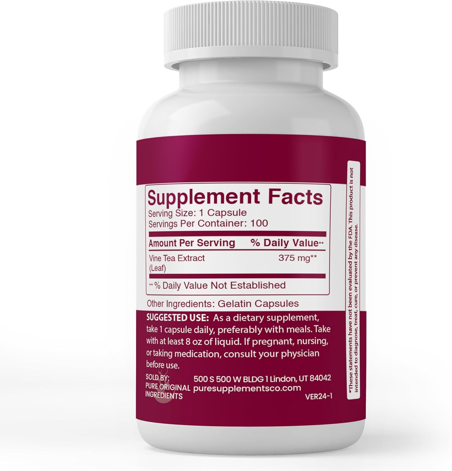100 Capsules of Pure DHM (Dihydromyricetin) with Lab Verification - No Additives or Fillers - Always Original Ingredients