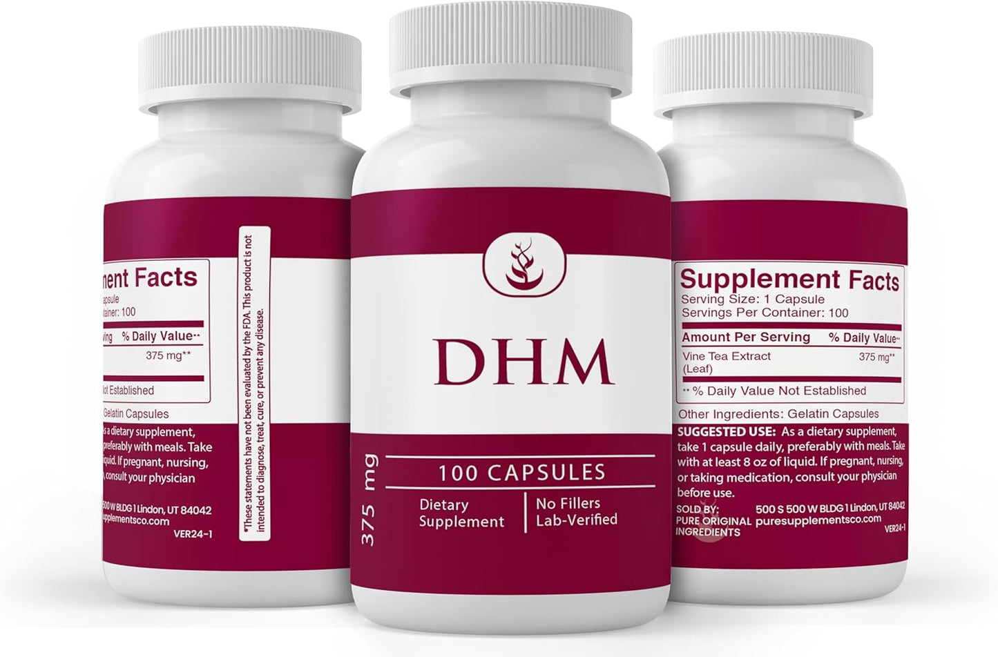 100 Capsules of Pure DHM (Dihydromyricetin) with Lab Verification - No Additives or Fillers - Always Original Ingredients