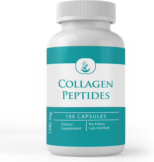 100 Capsules Pure Collagen Peptide with Original Ingredients - Lab Verified, No Additives or Fillers
