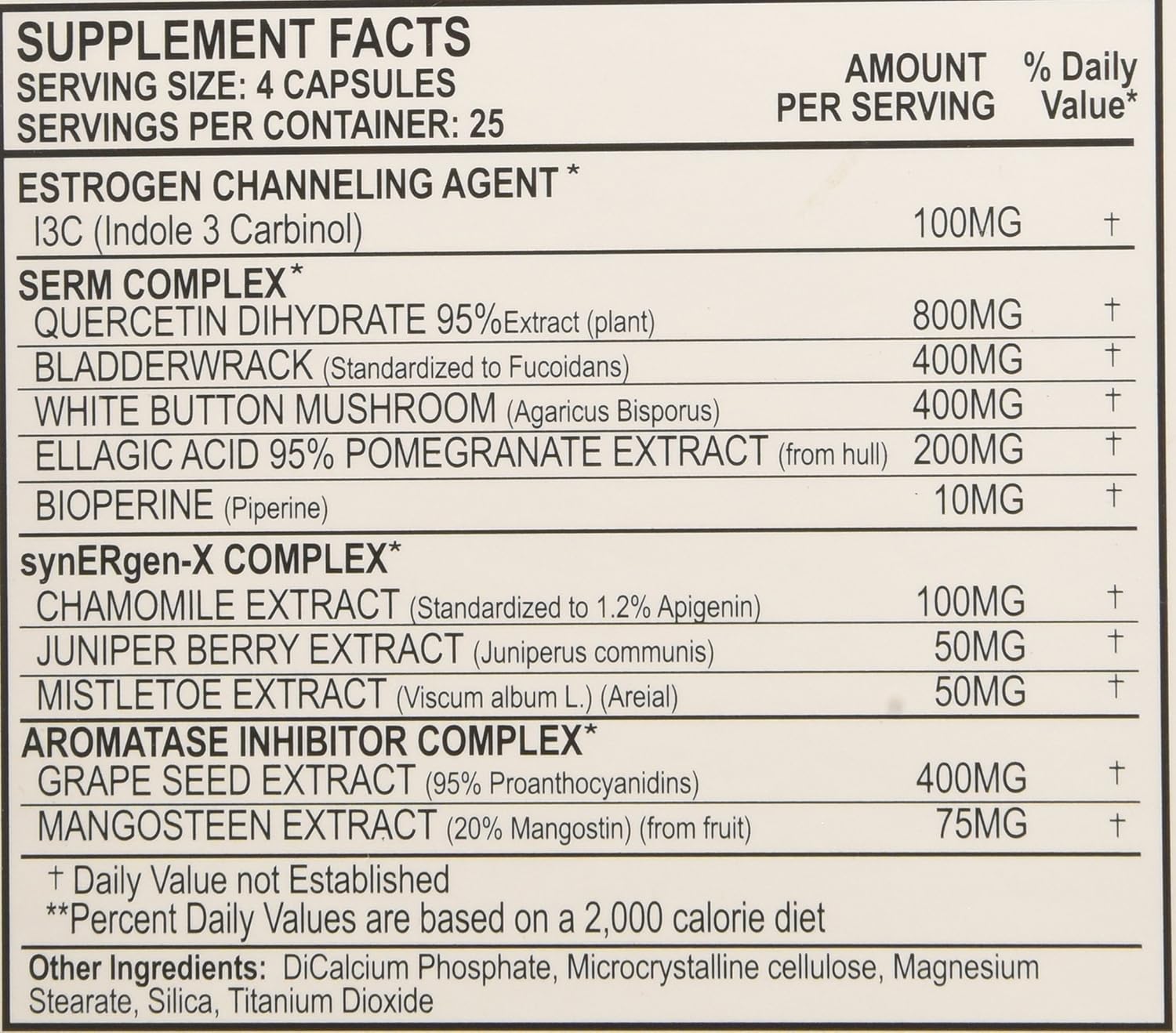 100 Count Athlete Certified Nutrition Natural Aromatase Inhibitor for Hormone Balance