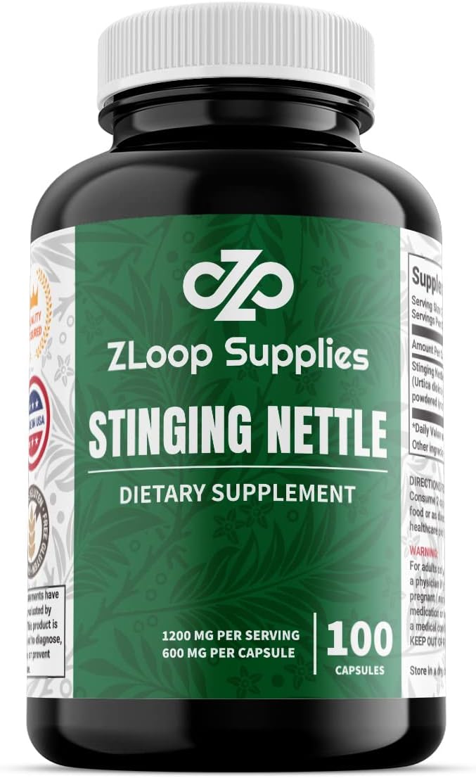 100 Count Stinging Nettle Root Extract Capsules for Prostate, Joint, and Urinary Tract Support - Herbal Supplement