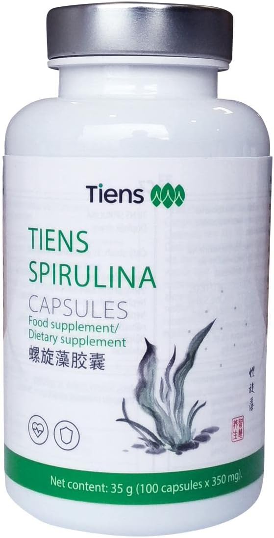 100 Count Tiens Spirulina Capsules - Natural Energy Booster and Immune Support Supplement