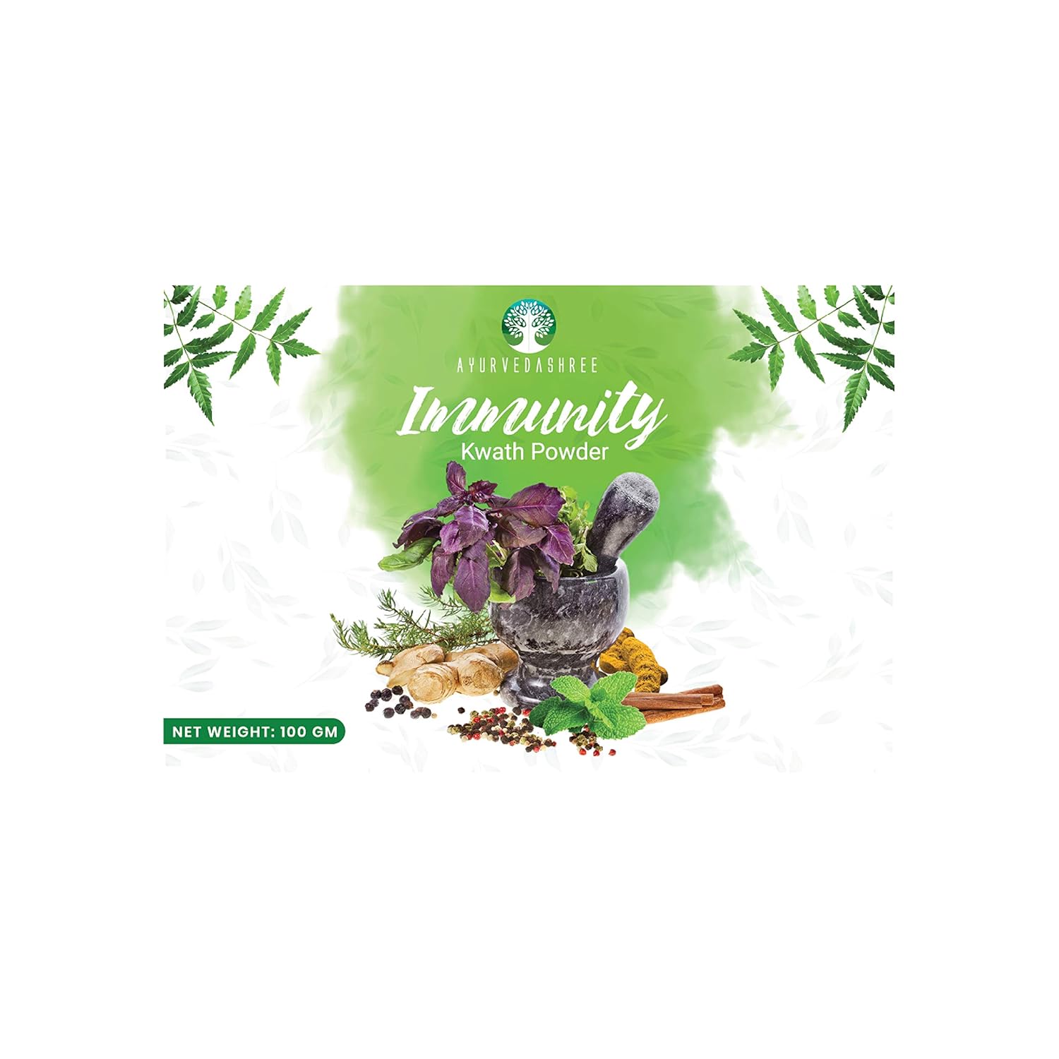 100 Gm AYURVEDASHREE Immunity Kwath with Natural Giloy, Ashwagandha, Mulethi - Herbal Kadha