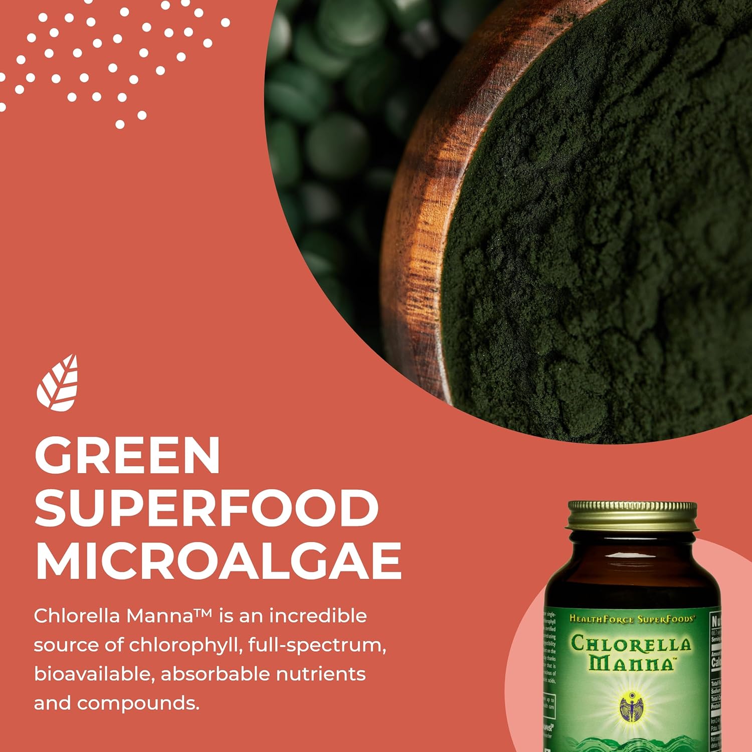 100 Grams of HealthForce SuperFoods Chlorella Manna Powder for Nutrient-Rich Detoxification
