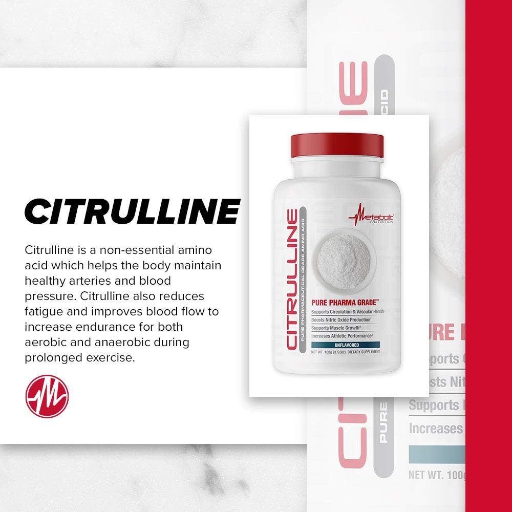 100 Grams of Metabolic Nutrition Citrulline Powder for Enhanced Metabolism