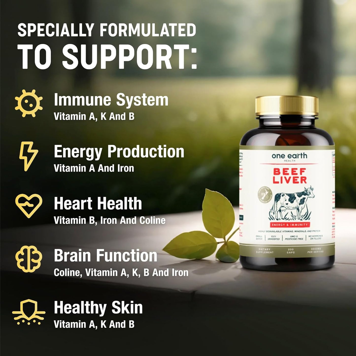 100% Grass Fed New Zealand Beef Liver Capsules - 200 Capsules (3,000mg Serving) - GMO and Filler Free - Pasture Raised