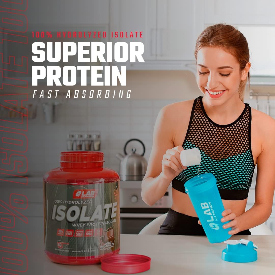 100% Hydrolyzed Whey Protein Isolate Powder - Vanilla Flavored, Lean Muscle Building, Gluten & Sugar Free, 29 Servings, 2lbs