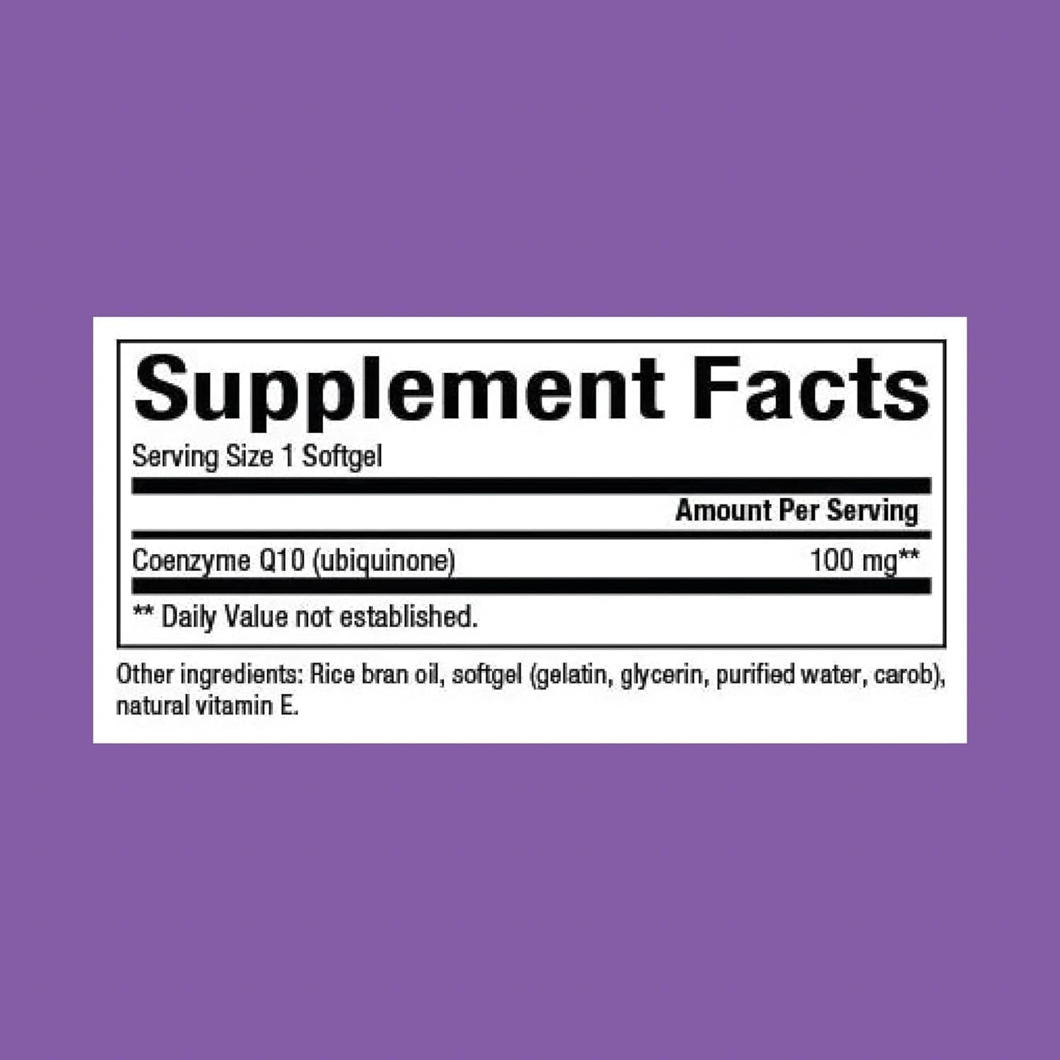 100 mg Natural Factors Coenzyme Q10 Softgels for Energy, Heart & Cognitive Support