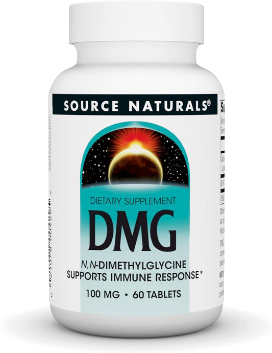 100 mg Source Naturals DMG Dietary Supplement for Immune Response - 60 Tablets