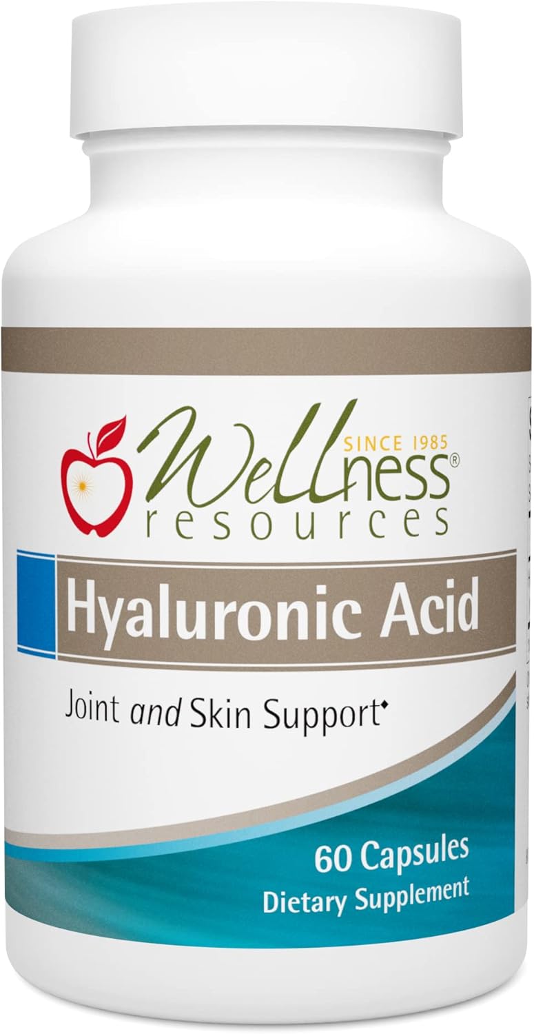 100% Natural Low Molecular Weight Hyaluronic Acid from Rooster Comb - Wellness Resources (60 Capsules)