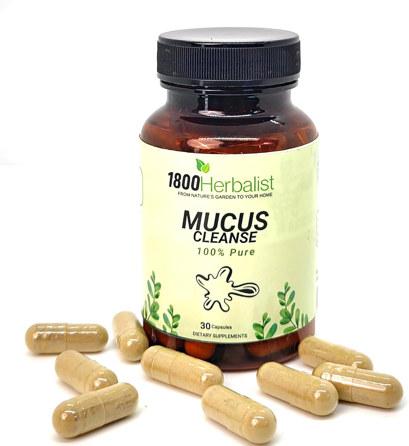 100% Natural Mullein Leaf Extract Mucus Cleanse Capsules for Healthy Respiratory Function - Vegan & Non-GMO - 30 Capsules