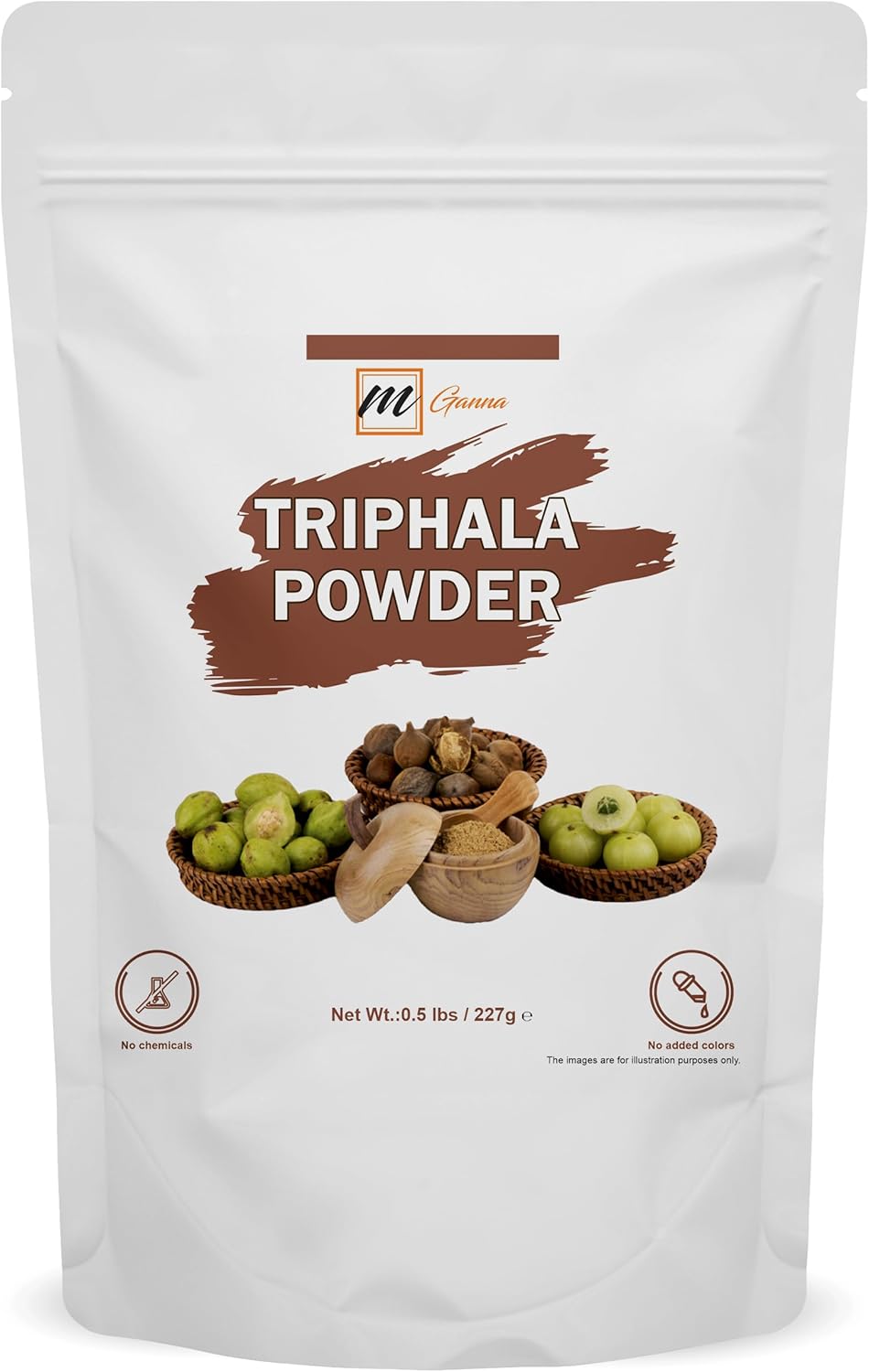 100% Natural Triphala Powder for Skin and Health Care - 227g (0.5lbs) by mGanna