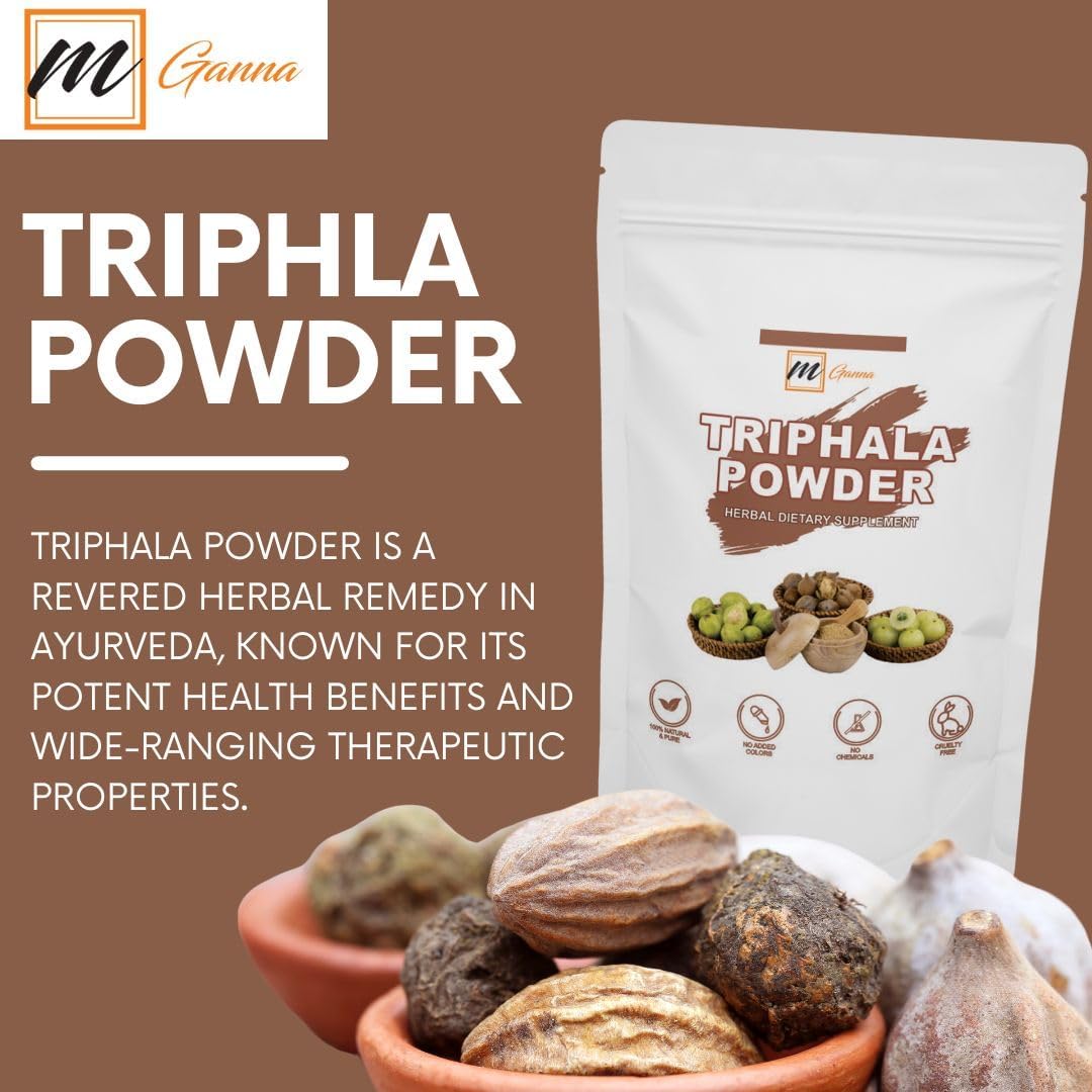 100% Natural Triphala Powder for Skin and Health Care - 227g (0.5lbs) by mGanna