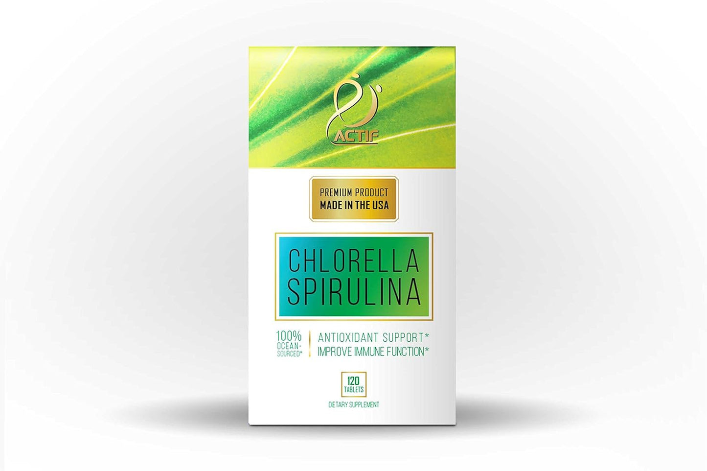 100% Organic Chlorella and Spirulina Tablets, Made in USA, Non-GMO, Best Detox and Vegan Supplement - 120 Tablets