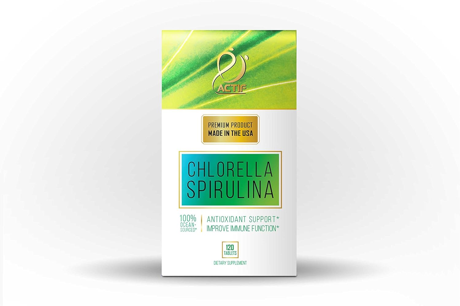 100% Organic Chlorella and Spirulina Tablets, Made in USA, Non-GMO, Best Detox and Vegan Supplement - 120 Tablets