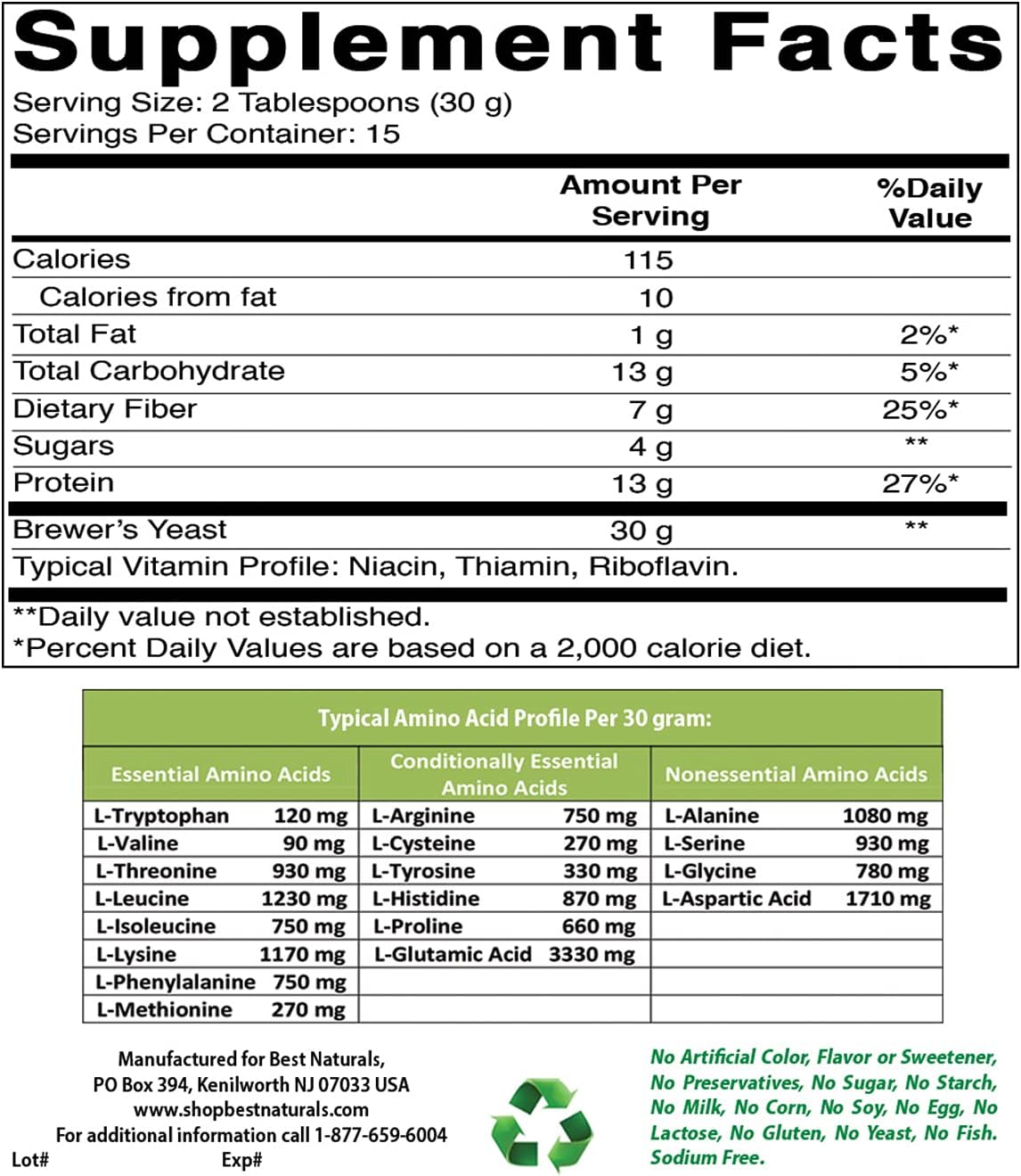 100% Pure Brewers Yeast Powder - 16 oz - Boosts Breast Milk Supply, Lactation, Digestive Health - Top Choice for Nursing Moms