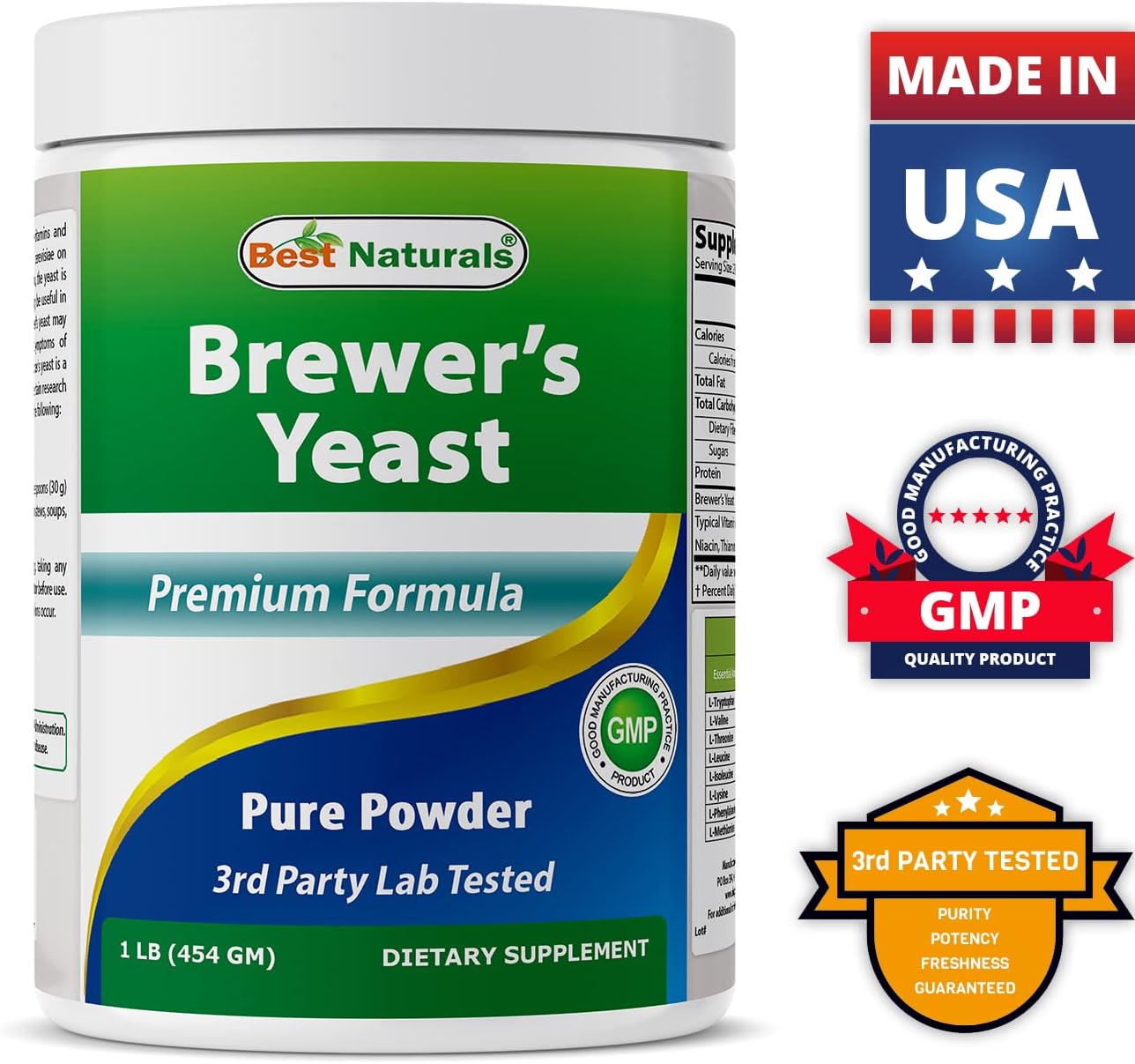 100% Pure Brewers Yeast Powder - 16 oz - Boosts Breast Milk Supply, Lactation, Digestive Health - Top Choice for Nursing Moms