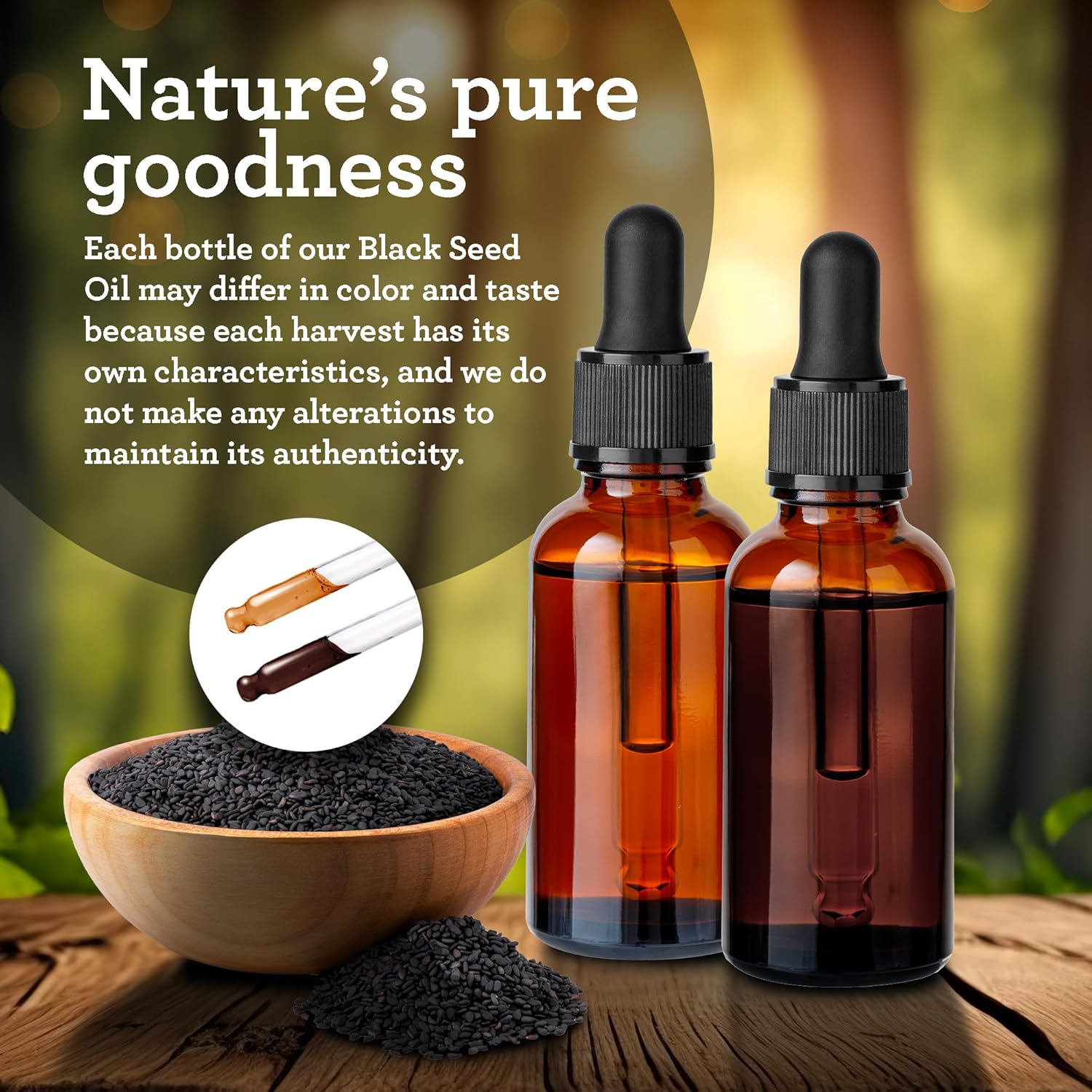 100% Pure Cold-Pressed Black Seed Oil with Vitamin D3, K2, and E - Natural Skin and Hair Care - 2 Fl Oz Bottle