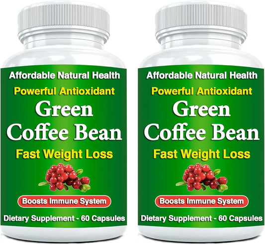 100% Pure Green Coffee Bean Extract Capsules - 10,000mg Strength, 50% Chlorogenic Acid - 120 Capsules, 4 Month Supply - Non-GMO & Gluten Free Supplement
