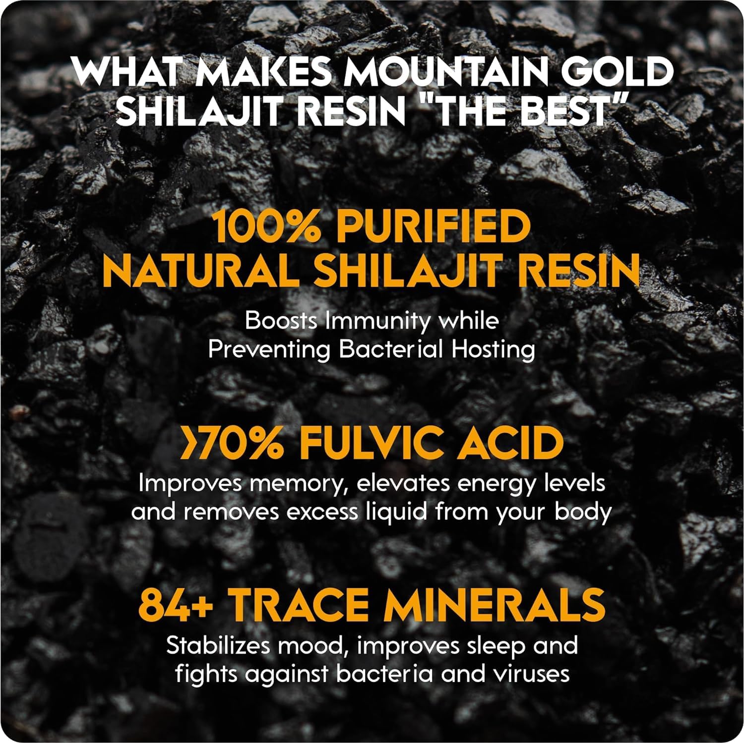 100% Pure Natural Himalayan Shilajit Resin - Rich in Humic & Fulvic Acid - Immune System Booster - Vegan - Mountain Gold (1)