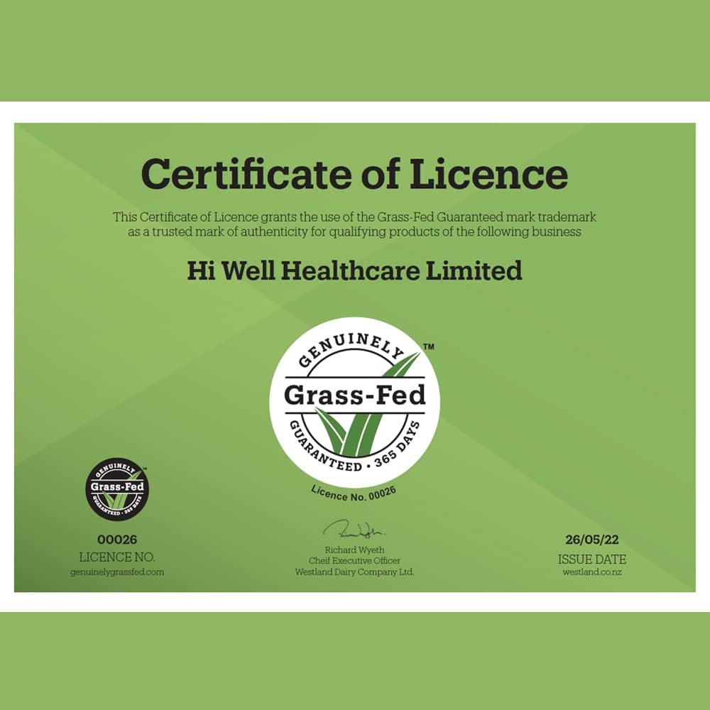 100% Pure New Zealand Bovine Grass-Fed Colostrum Capsules - Hi Well Premium Quality