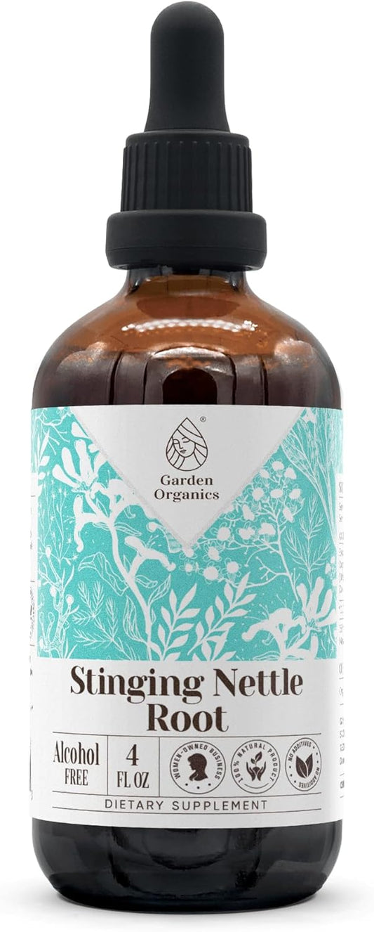 100% Pure Stinging Nettle Root Tincture Extract - Alcohol-Free Immune System Booster - 4 fl oz Liquid Drops - Organic Garden Organics