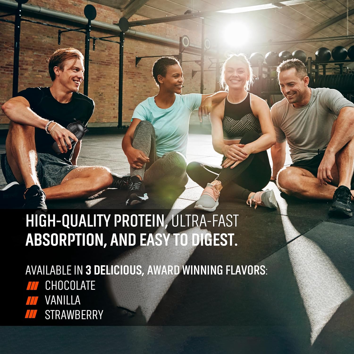 100% Pure Whey Protein with Collagen and Magnesium - 43g Protein, BCAA's - Muscle Gain, Recovery, and Nutrient Delivery - Low Fat, Easy Mixing - 2LB (1KG, Strawberry)