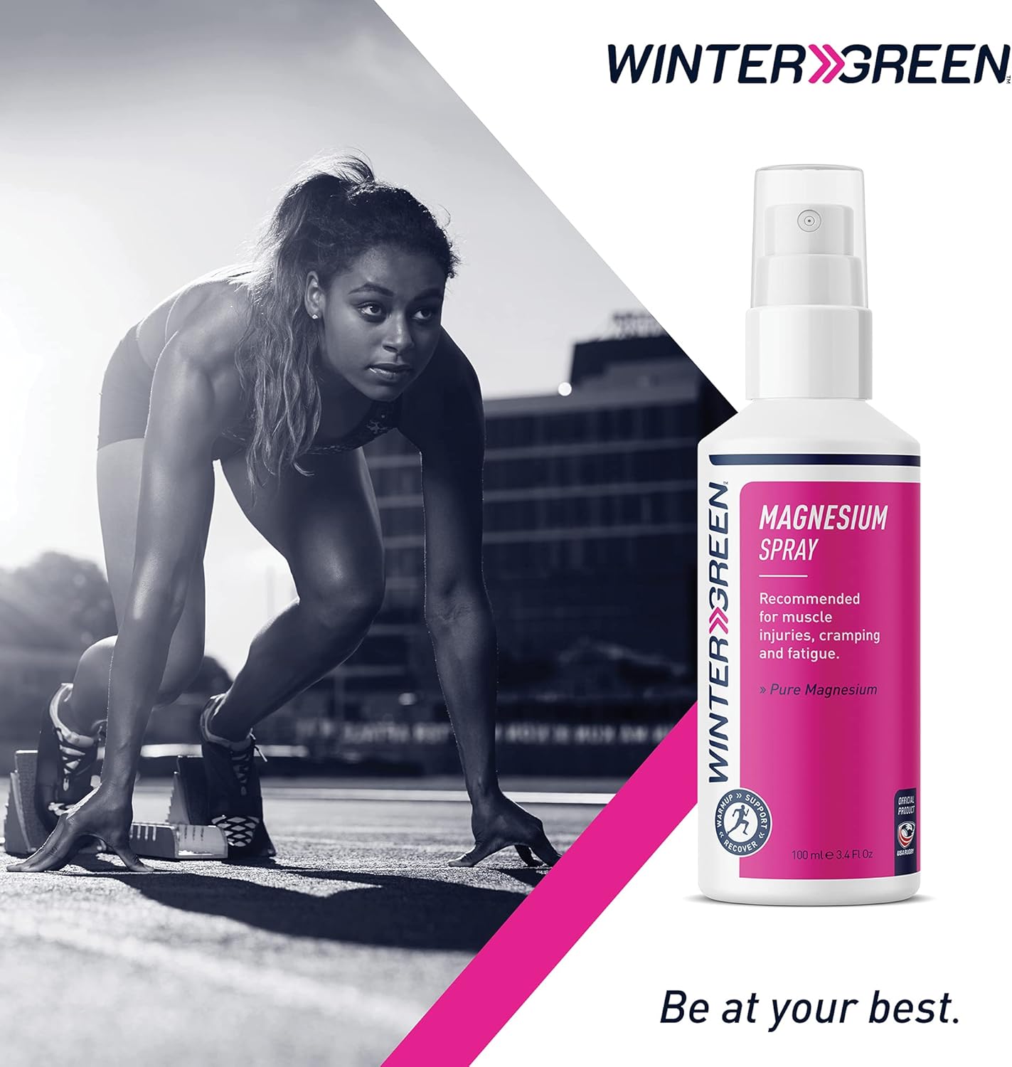 100% Pure Wintergreen Magnesium Spray - 3.4 Fl Oz (100 ml) Bottle