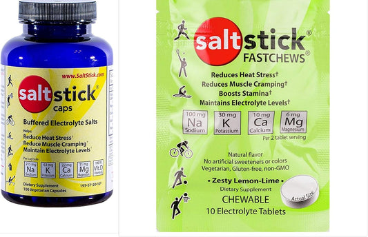 100 Saltstick Electrolyte Capsules with Complimentary FastChews Trial Pack