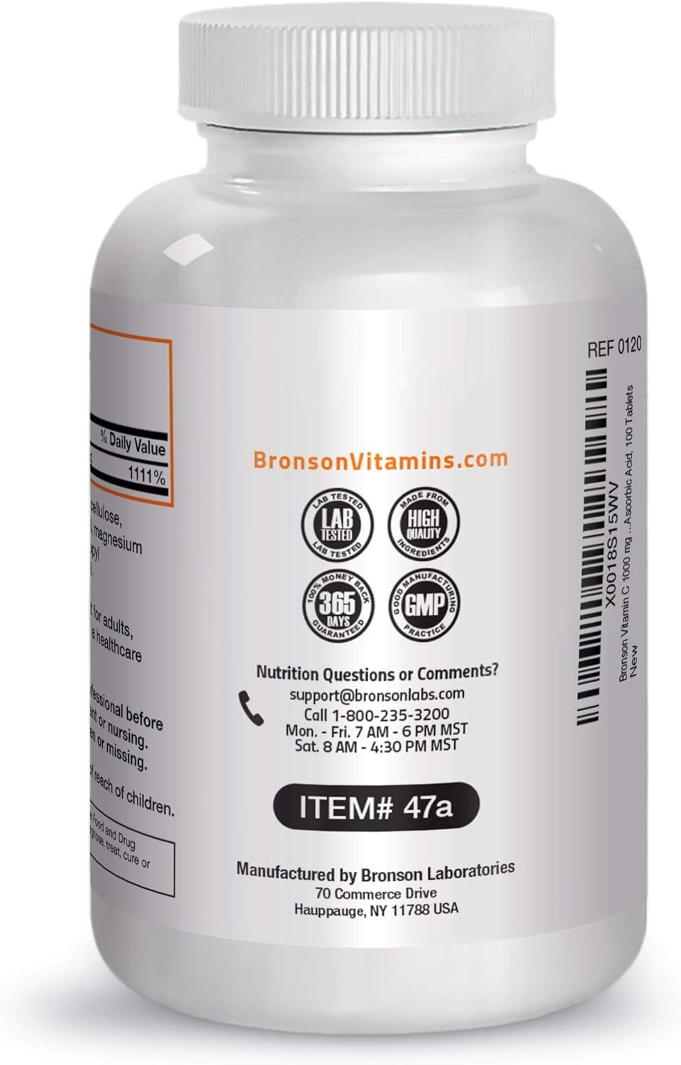 100 Tablets Bronson Vitamin C 1000 mg Premium Non-GMO Ascorbic Acid for Immune System & Antioxidant Support