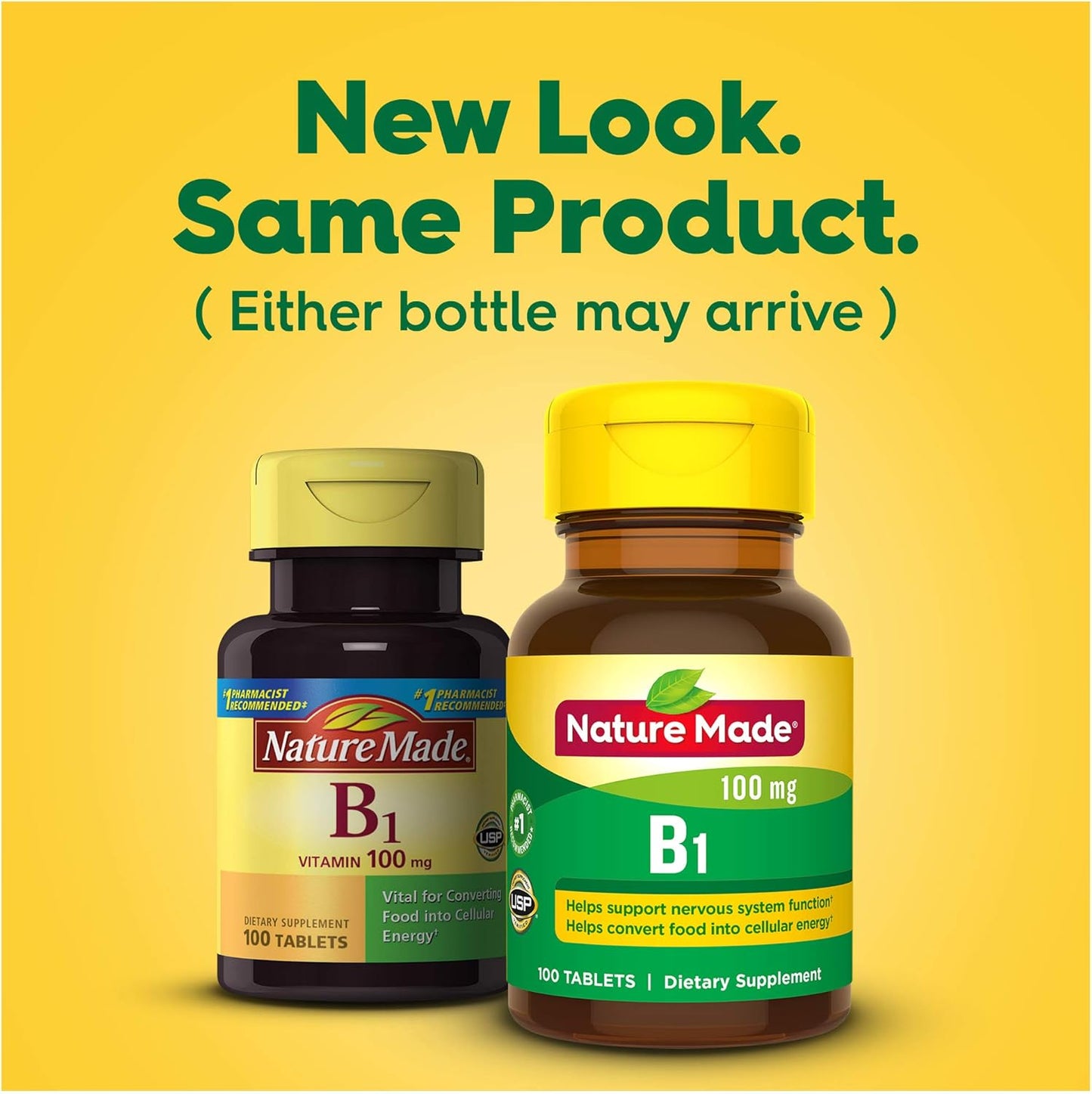 100 Tablets Nature Made Vitamin B1 100mg Dietary Supplement for Energy Metabolism - 100 Day Supply