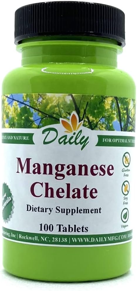 100 Tablets of Daily 5 mg Manganese Chelate Supplement for Manufacturing
